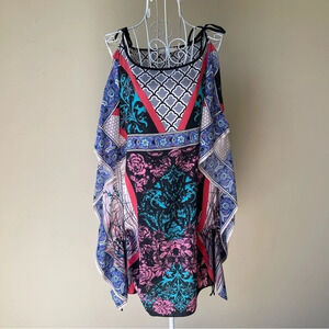 Charlotte Sparre silk mini dress cover free fit multicolor size S